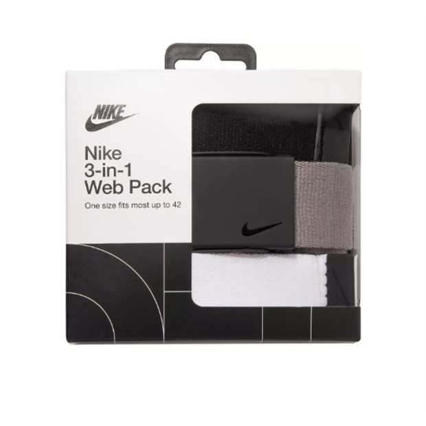 Nike 3-Pack Web Belt - Black/White/Grey