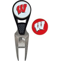 View Team Effort Collegiate CVX Ball Mark Repair Tool & Ball Marker Ball Marker White/Red