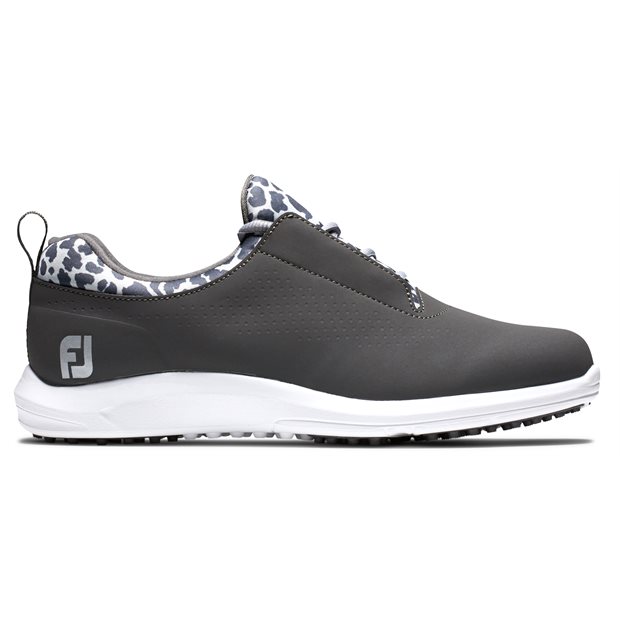FootJoy FJ Leisure Previous Season Shoe Style Ladies Spikeless Golf Shoes - 93155 - Charcoal/Leopard - Size: 6.5 M