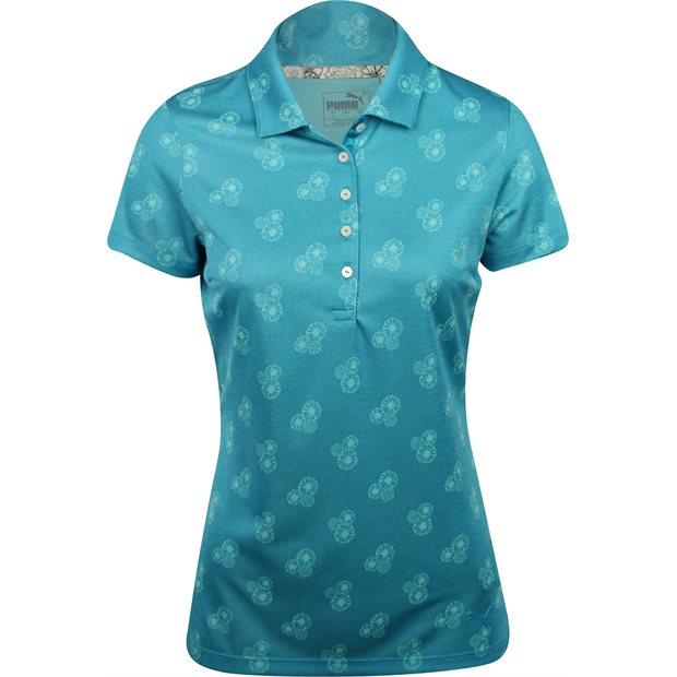 Puma Burst Into Bloom Ladies Polo Shirt - Caribbean Sea - Size: XS