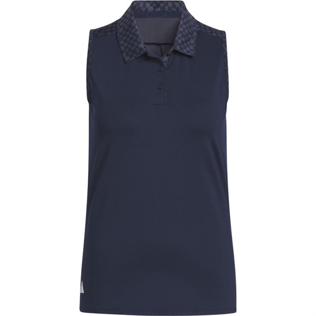 Adidas Ultimate365 Jacquard Mock Neck Ladies Polo Shirt - Collegiate Navy - Size: XS
