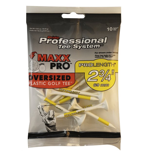 Pride PTS MaxxPro Oversized 2 3/4" Golf Tees - White/Yellow