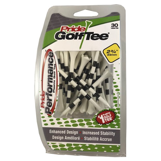 Pride Evolution Striped 2 3/4" 30 Count Golf Tees - White