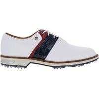View FootJoy Premier Series Packard '20 Previous Season Shoe Style Golf Shoe White/Navy/Red