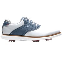 View FootJoy Traditions Golf Shoe White/Blue/White