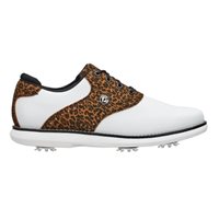 View FootJoy Traditions Golf Shoe White/Black/Leopard
