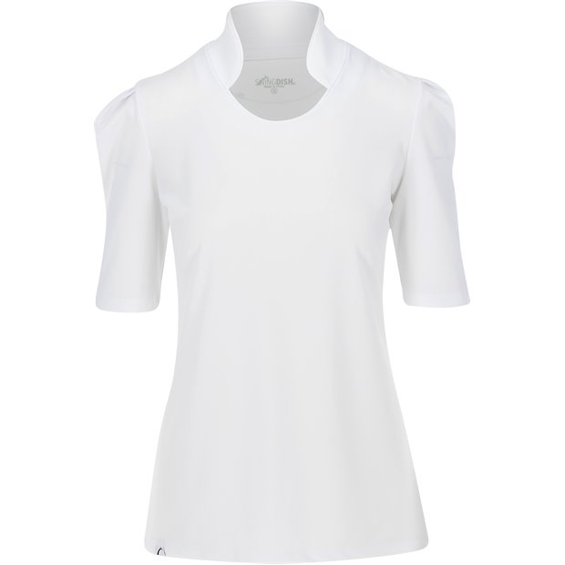 SwingDish Kali Mid Sleeve Ladies Polo Shirt - White - Size: S