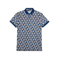 View J. Lindeberg KV Regular Fit Print Shirt Estate Blue Diamond