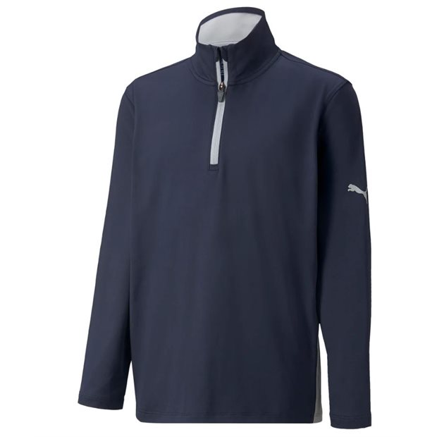 Puma Boys Gamer 1/4 Zip Junior Pullover - Navy Blazer/High Rise - Size: M