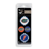 View Team Effort NCAA Set Ball Marker White/Blue/Orange
