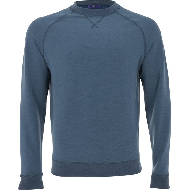 FootJoy Lifestyle Collection French Terry Crewneck Sweatshirt Previous Season Apparel Style Pullover - Ink Heather - Size: XXL