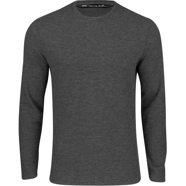 TravisMathew Cloud Waffle Crew Pullover - Charcoal - Size: XXL