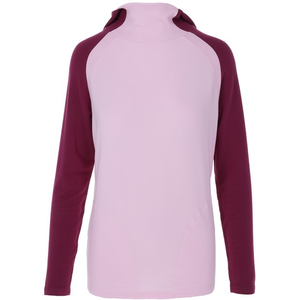 FootJoy Color Block Hoodie Previous Season Apparel Style Ladies Pullover - Fig/Pink - Size: S