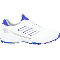 View Adidas ZG23 Golf Shoe White/Lucid Blue/Silver Metallic