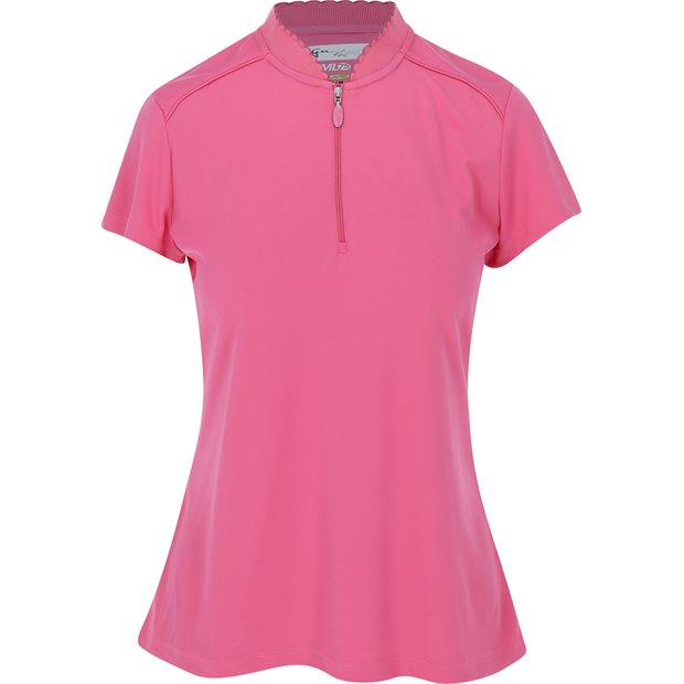 Greg Norman Scallop Collar Ladies Polo Shirt - Hawaiian Punch - Size: M