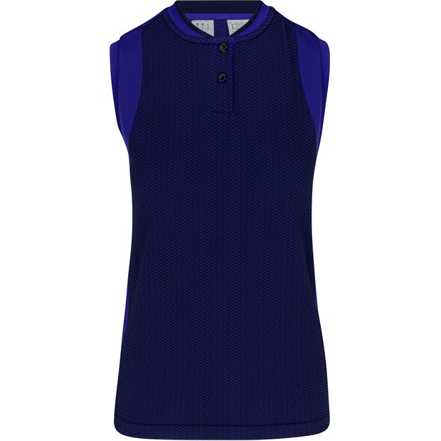 Adidas Ultimate 365 Tour Prime Knit Sleeveless Ladies Polo Shirt - Lucid Blue - Size: XL