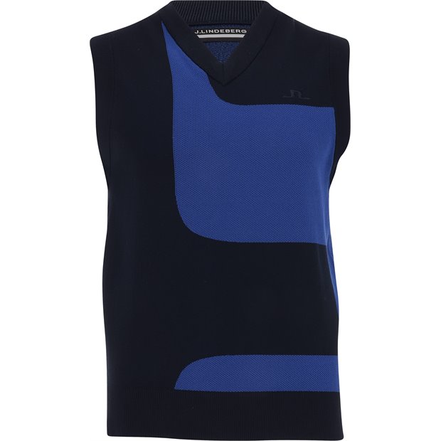 J. Lindeberg Davis Knitted V-neck Sweater Vest - JL Navy - Size: XL