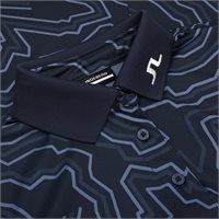 View J. Lindeberg Tour Tech Print Shirt Navy TOPO
