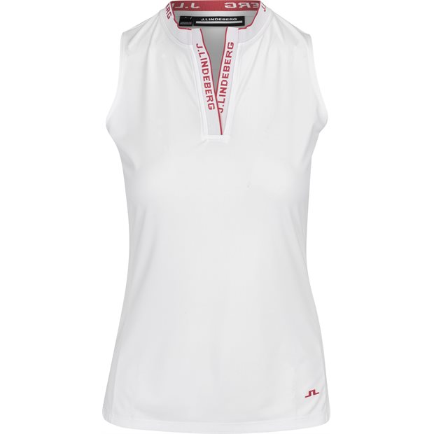 J. Lindeberg Leya Sleeveless Ladies Polo Shirt - White - Size: XS