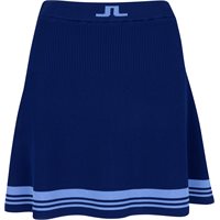 J. Lindeberg Frida Stripe Knitted Ladies Skort - Estate Blue - Size: XS