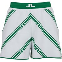 View J. Lindeberg Flare Knitted Shorts Green Bias Stripe