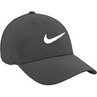 Nike Dri-FIT Club Structured Swoosh Cap Hat - Dark Smoke Grey/White - Size: M/L