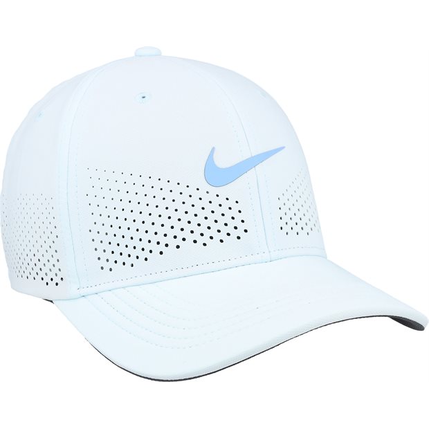 Nike DriFit Advanced Rise Structured Aerobill Swoosh Flex Perf Hat - Glacier Blue/Anthracite/University Blue - Size: M/L