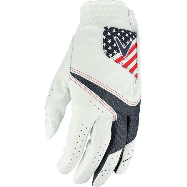Callaway USA Weather Spann 24 Left Golf Glove - White/Blue/Red S Regular