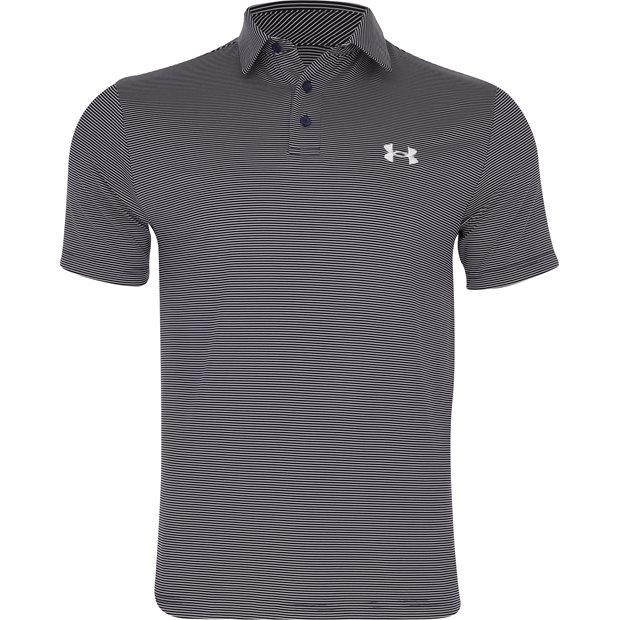 Under Armour T2 Green Bridge Stripe Polo Shirt - Midnight Navy - Size: M