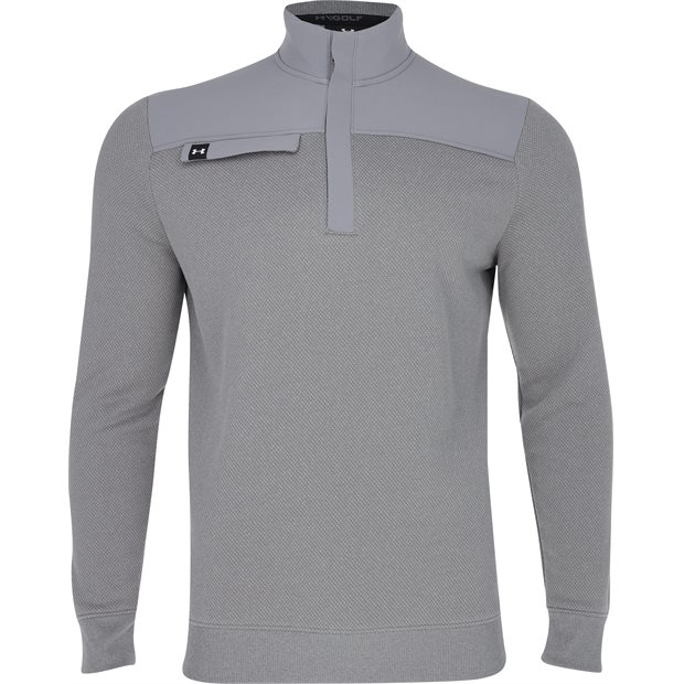 Under Armour Bermuda Sweater Fleece 1/4 Zip Pullover - Steel Novelty - Size: XXL