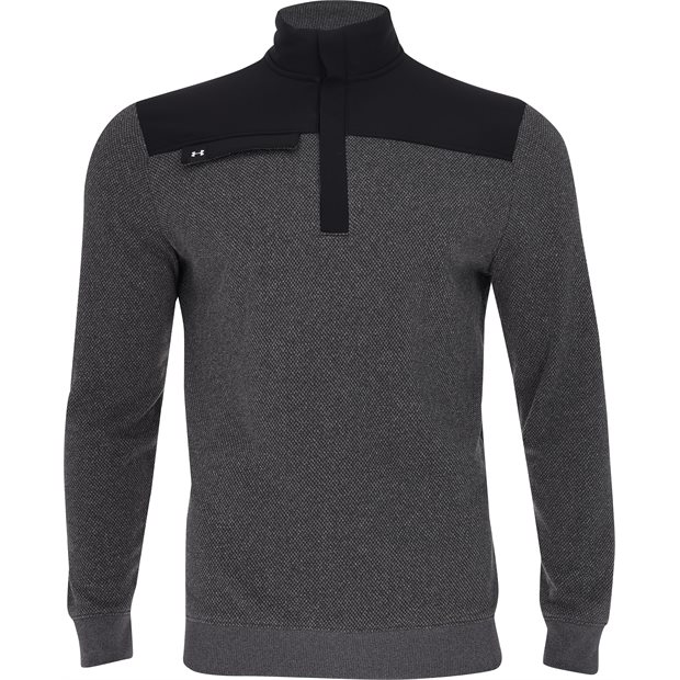 Under Armour Bermuda Sweater Fleece 1/4 Zip Pullover - Black Novelty - Size: M