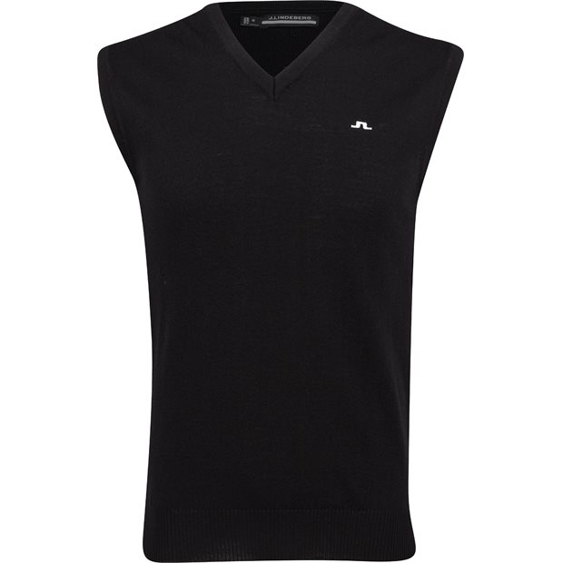 J. Lindeberg Liam Knitted Sweater Vest - Black - Size: XL