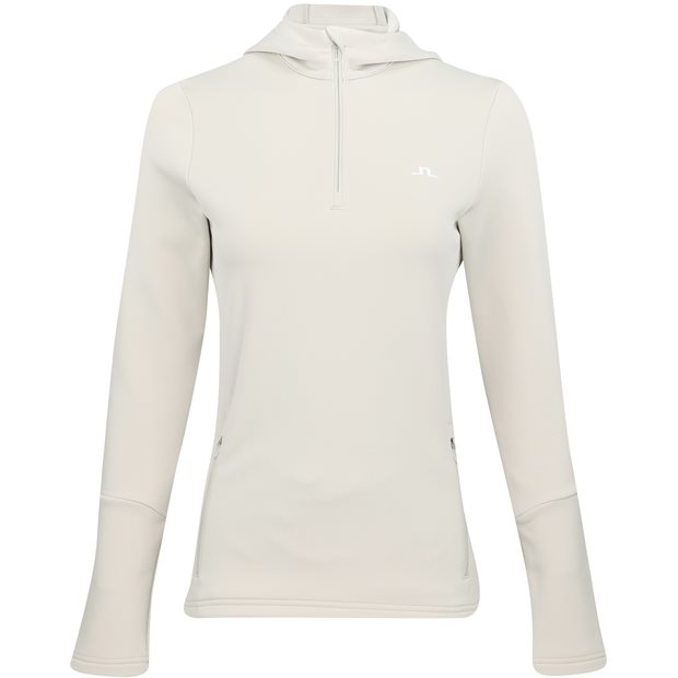 J. Lindeberg Aerial Quarter Zip Hood Ladies Pullover - Moonbeam - Size: XS