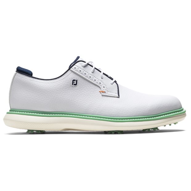 FootJoy Traditions Blucher Previous Season Shoe Style Golf Shoes - 57973 - White/Aquamarine/Pageant Blue - Size: 9 M