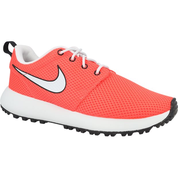 Nike Roshe G Next Nature Junior Spikeless Golf Shoes - Bright Crimson/Pure Platinum/Black - Size: 5 M