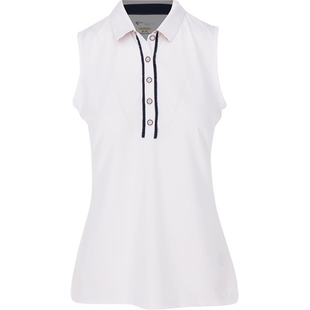 Greg Norman Charm Sleeveless Ladies Polo Shirt - White - Size: M