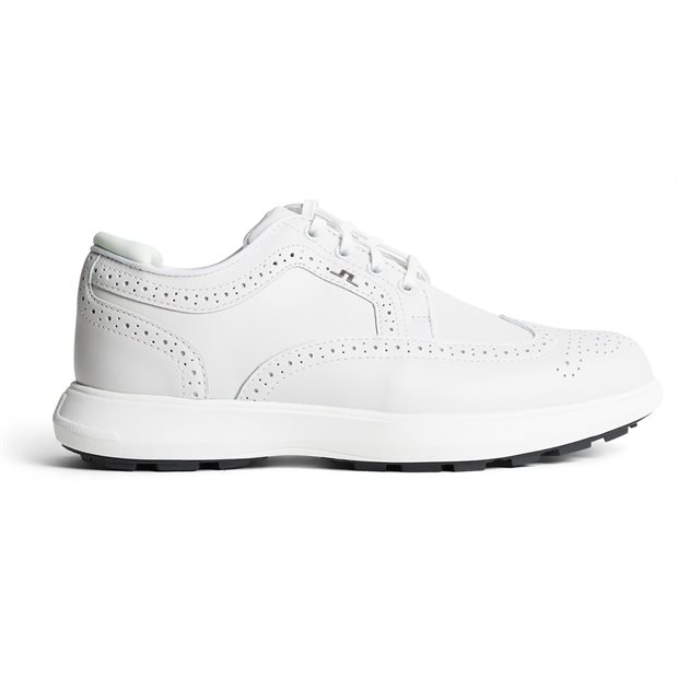J. Lindeberg Fairway Brogue Golf Sneaker Ladies Spikeless Golf Shoes - JL White - Size: 6/6.5 M