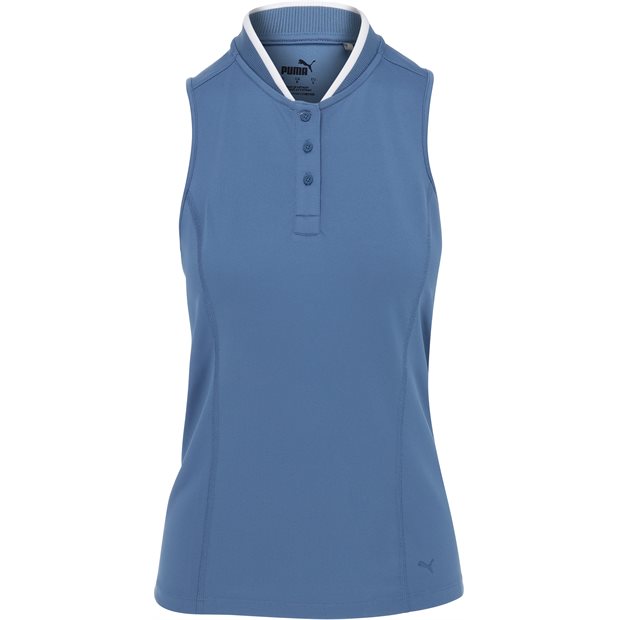 Puma Range Sleeveless Pique Ladies Polo Shirt - Blue Horizon - Size: S
