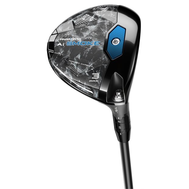 Callaway Paradym Ai Smoke MAX Left-Handed 3 Wood Golf Club - 15° Loft - Stiff Flex - Graphite Shaft