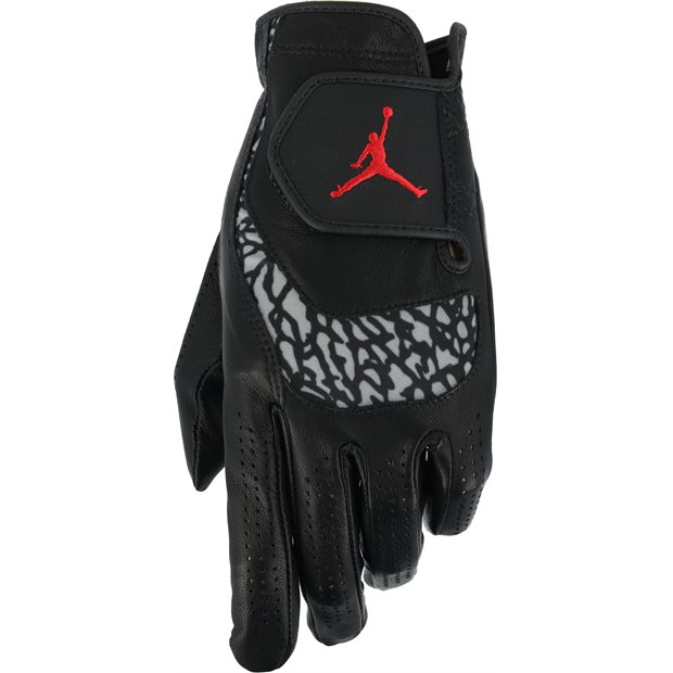 Jordan Tour '24 Left Golf Glove - Black/Medium Grey/Fire Red S Regular