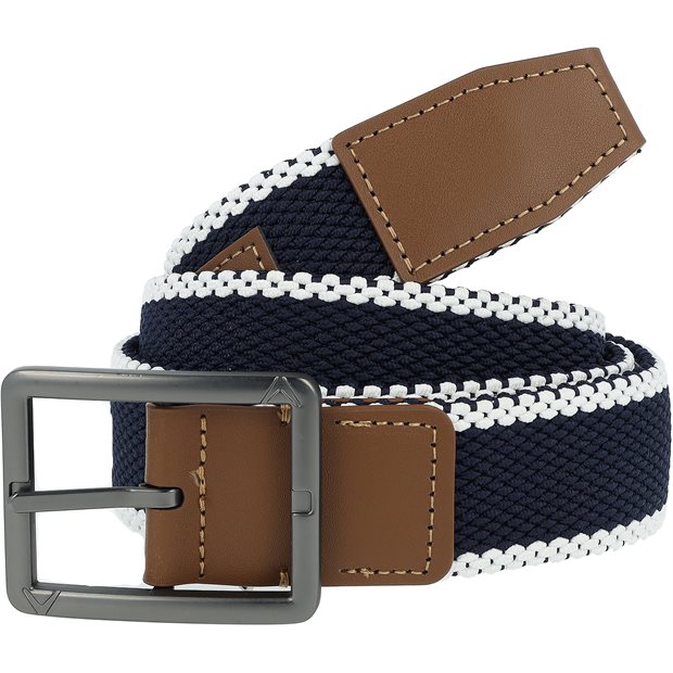 Callaway Striped Stretch Belt - Bright White - Size: S/M