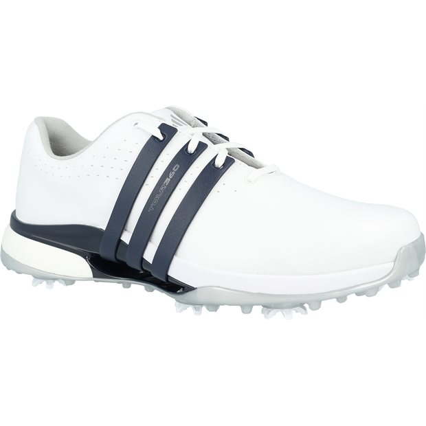 Adidas Tour360 24 Boost Golf Shoes - FTW White/Collegiate Navy/Silver Metallic - Size: 12 M