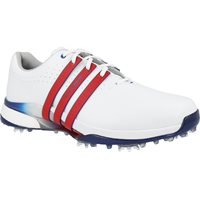 Adidas Tour360 24 Boost Golf Shoes - FTWR White/Better Scarlet/Team Royal Blue - Size: 9 M