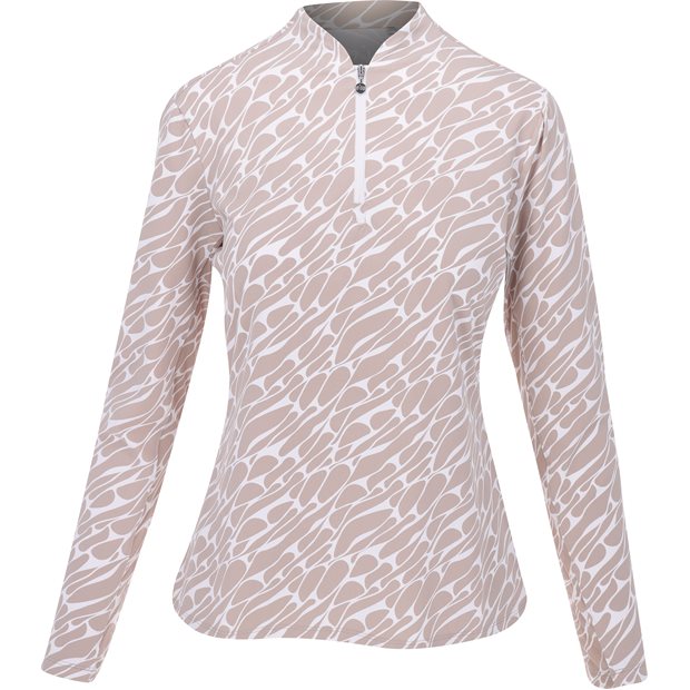 Nivo Lolita Mock Ladies Long Sleeve Polo Shirt - Desert - Size: XL