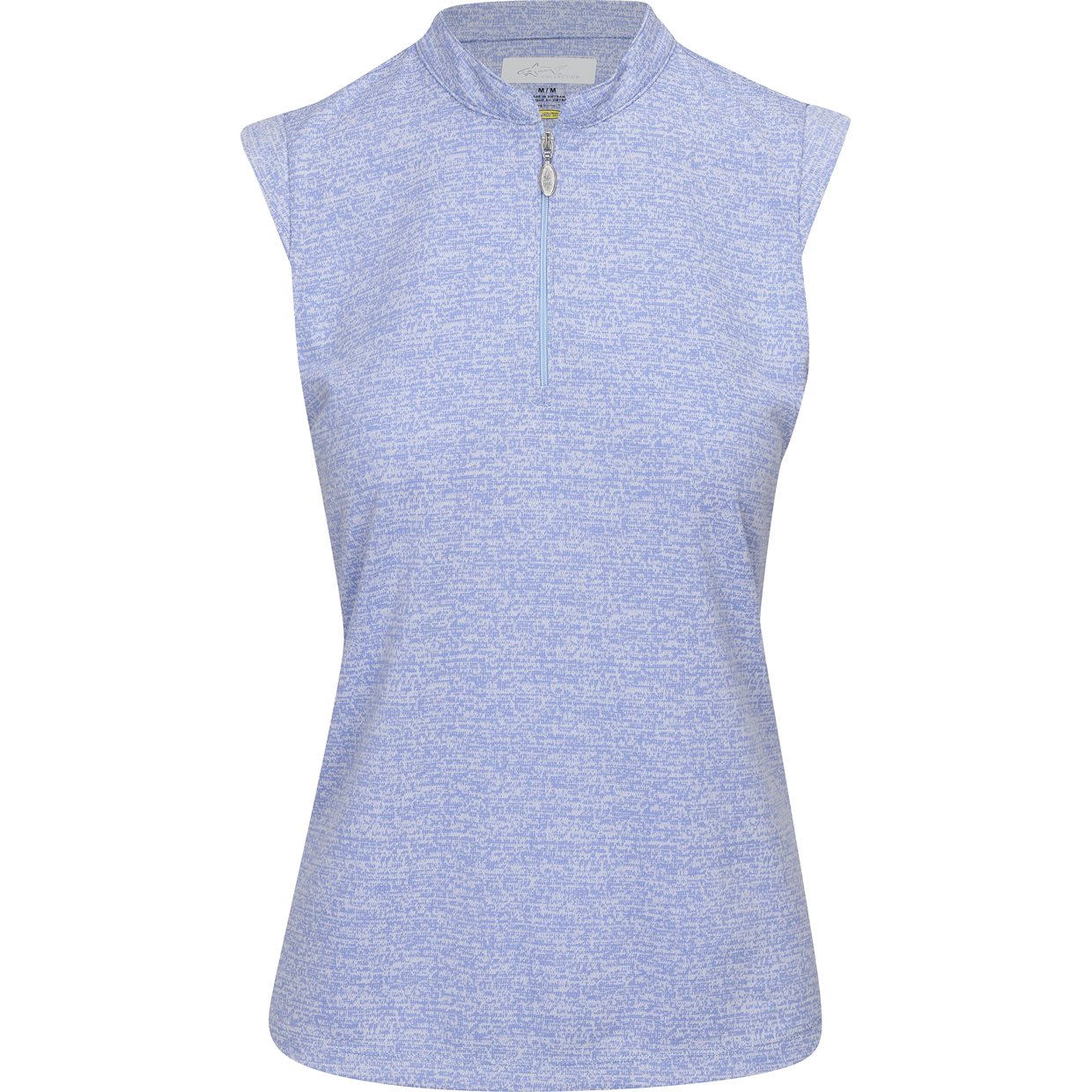 Shark Collection Tweed Jacquard Sleeveless Zip Mock Golf Shirt Women - Picture 9 of 24