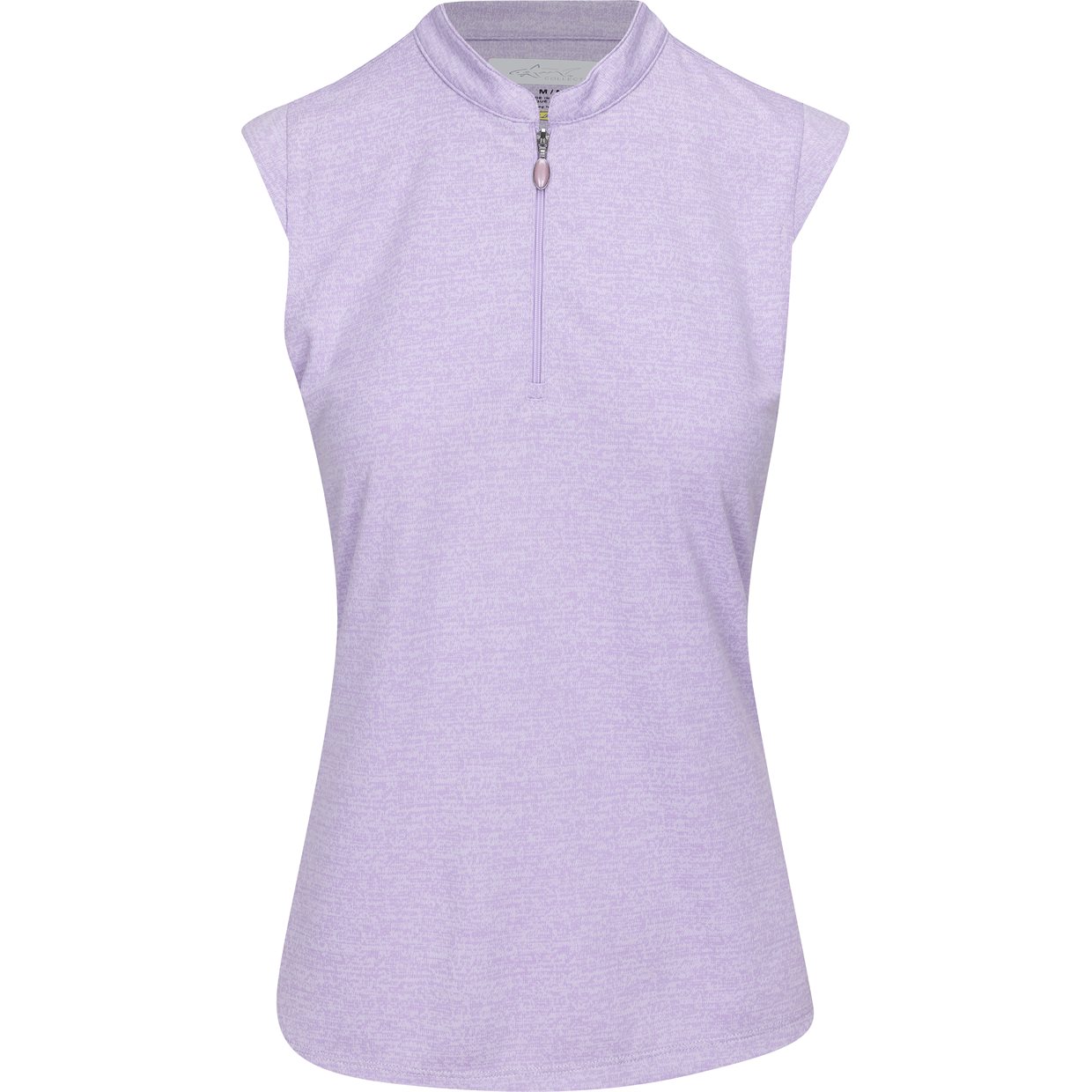 Shark Collection Tweed Jacquard Sleeveless Zip Mock Golf Shirt Women - Picture 13 of 24