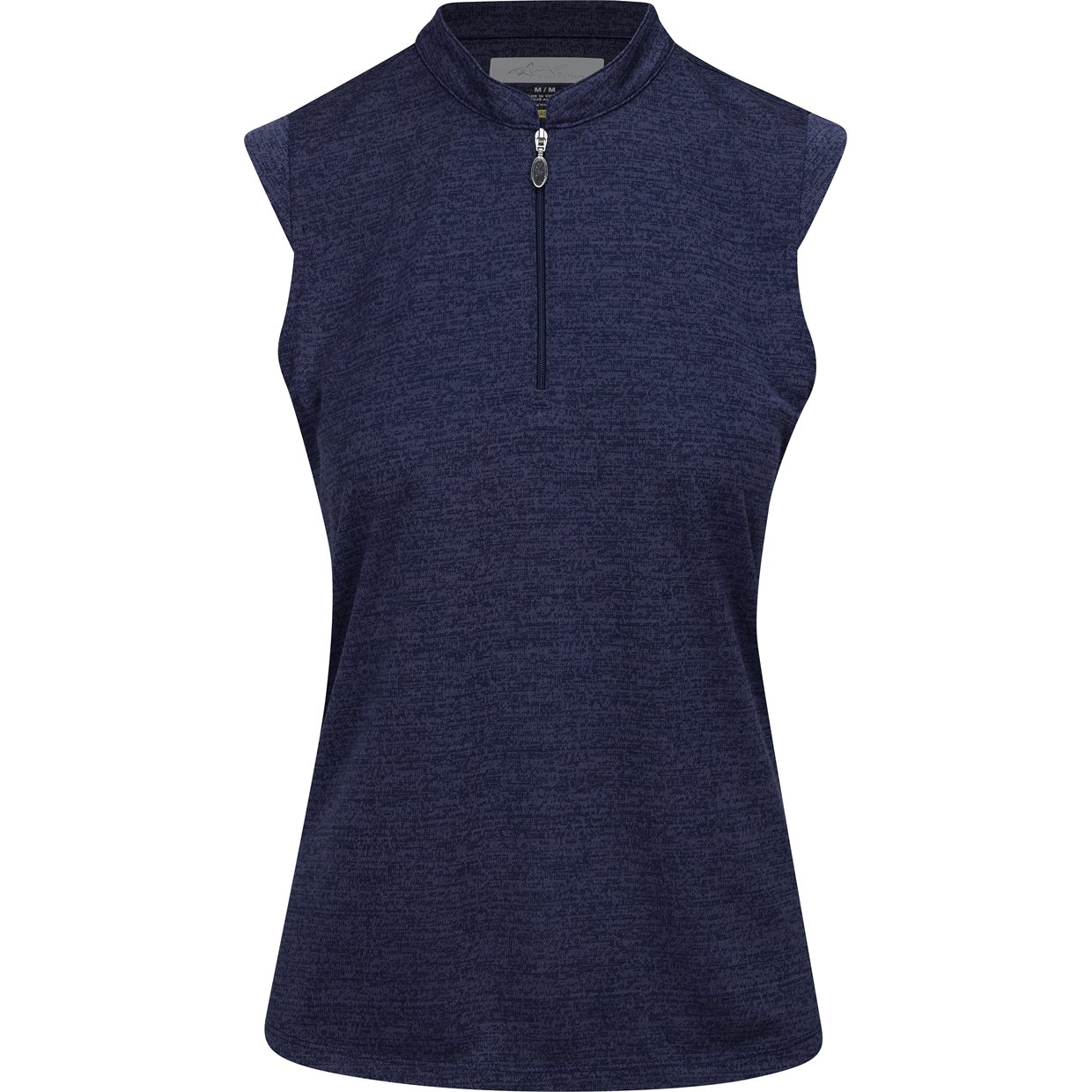 Shark Collection Tweed Jacquard Sleeveless Zip Mock Golf Shirt Women - Picture 17 of 24