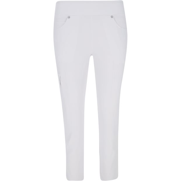 Greg Norman Voyager Cropped Ladies Flat Front Pants - White - Size: L