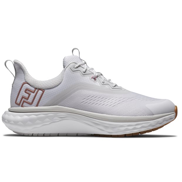 FootJoy FJ Quantum Ladies Spikeless Golf Shoes - 97819 - White/White/Gold - Size: 7 M