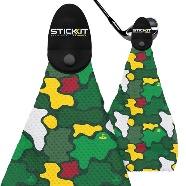 Stick It Magnetic Golf Towel Towel - Camo/Augusta Green